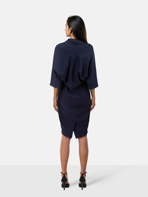 Lanvin Navy V-Neck Dress