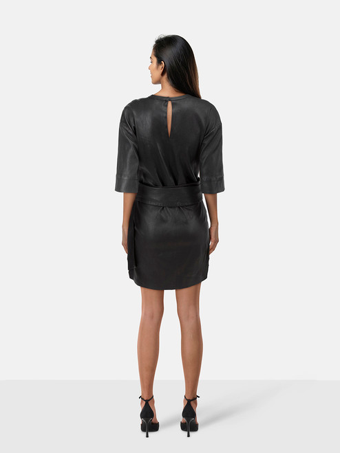 Iro Black Leather Abigail Dress