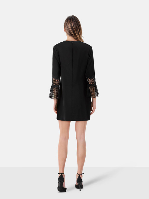 Self-Portrait Black Lace Trim Mini Dress