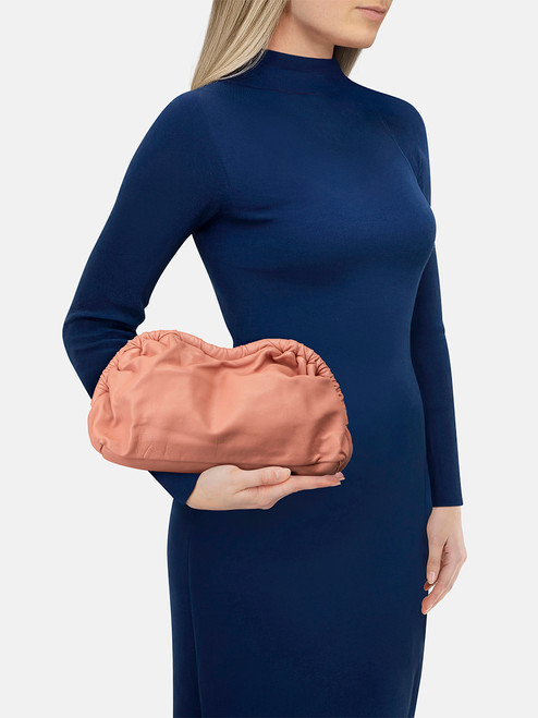 Mansur Gavriel Pink Leather Cloud Clutch