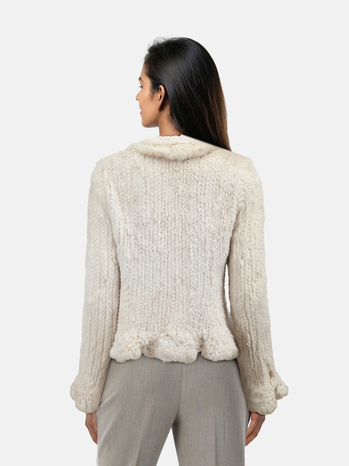 Georges Rech Ecru Rabbit Fur Jacket