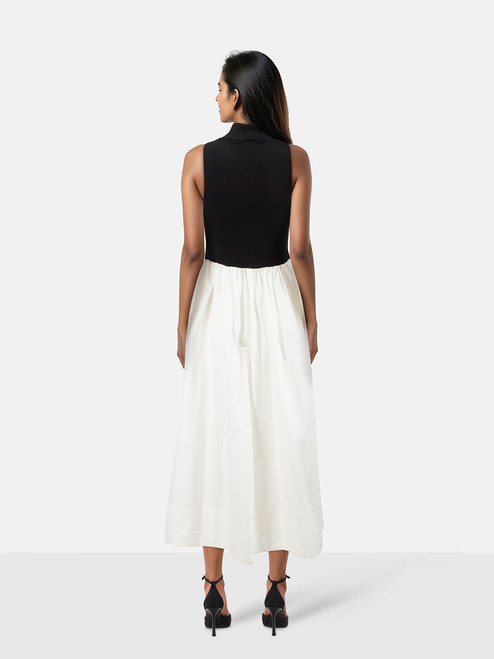 Reformation Black & White Midi Dress