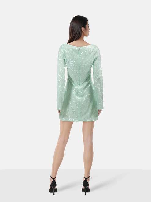 Rotate Green Sequinned Mini Dress