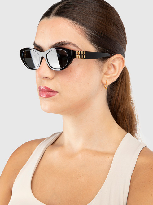 Miu Miu Black Irregular Sunglasses
