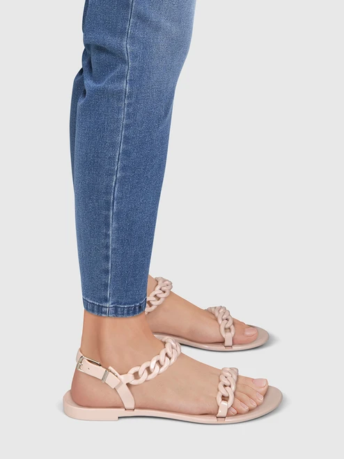 Givenchy Pink Chain Rubber Sandals