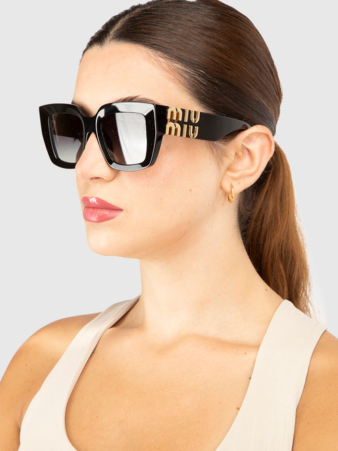 Miu Miu Black Square Logo Sunglasses