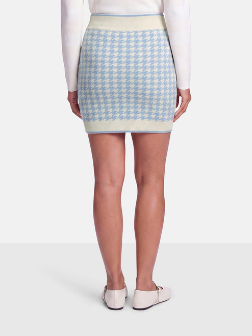 Cara Cara Blue & White Wool Houndstooth Bodie Skirt