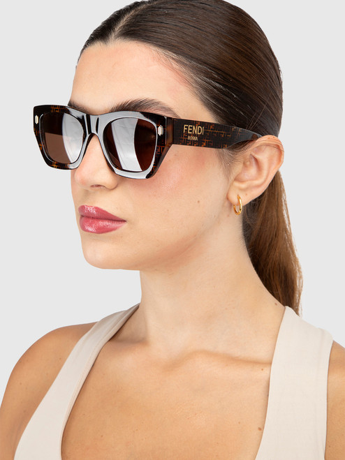 Fendi Havana Square Sunglasses