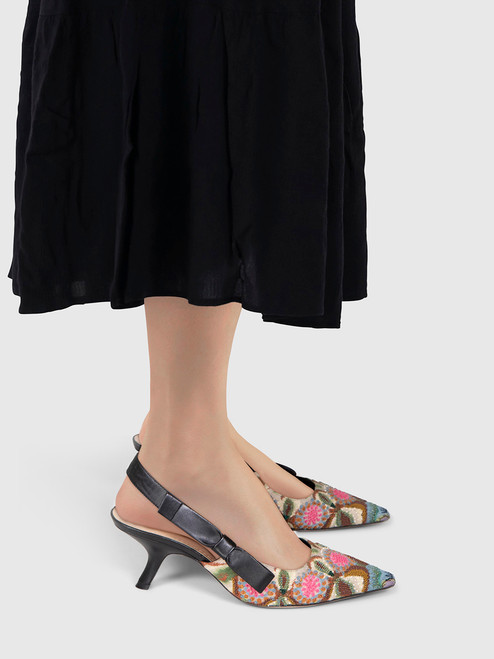 Dior Embroidered & Beaded Slingback Heels