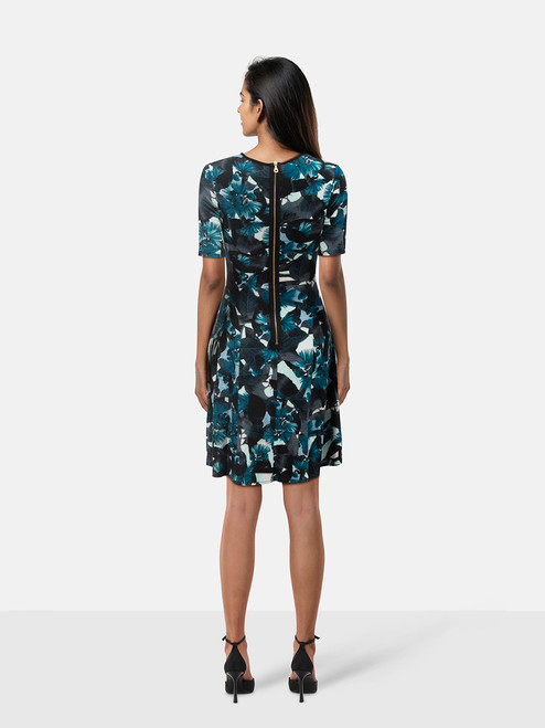 Erdem Blue Floral Pattern Midi Annie Dress