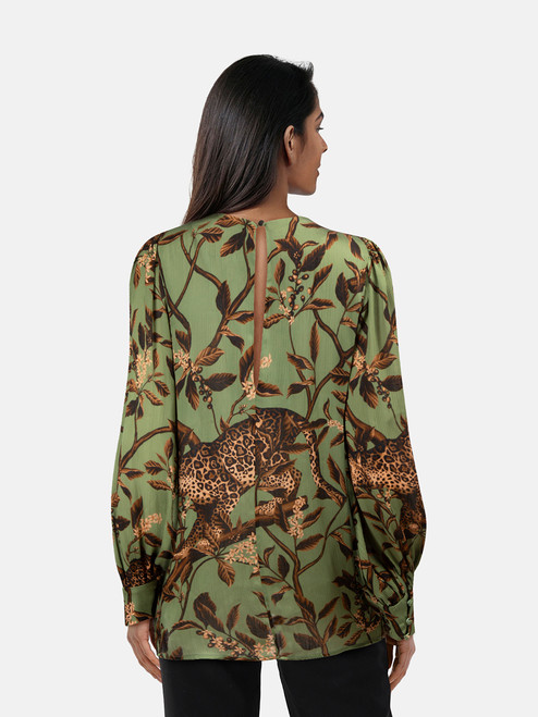 Johanna Ortiz Floral & Leopard Print Blouse
