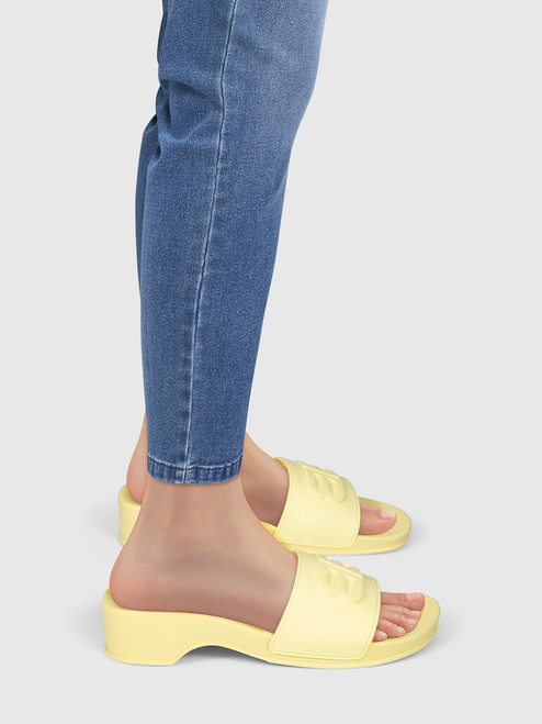 Balenciaga Yellow Pool BB Wedge Slide