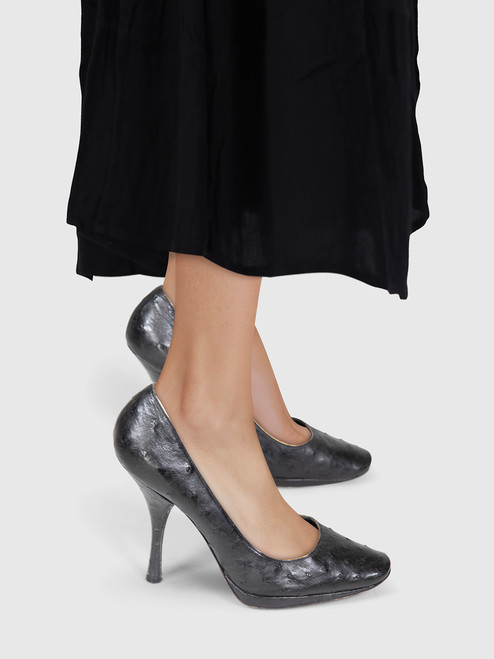 Louis Vuitton Black Ostrich Leather Pumps