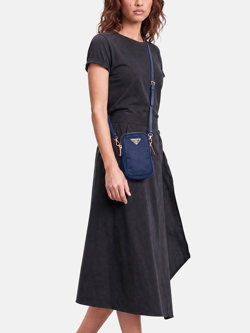 Prada Navy Nylon Phone Bag