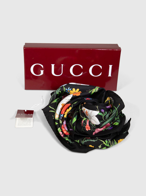 Gucci Silk Twill Flora Scarf