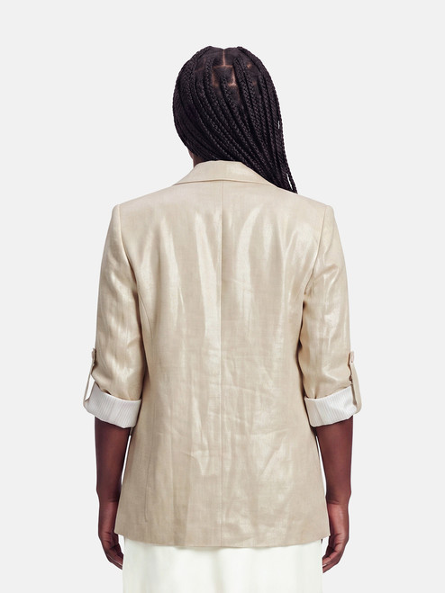 Veronica Beard Ecru Metallic Sheen Blazer