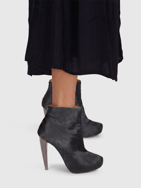 Maison Margiela Black Ponyhair Ankle Boots
