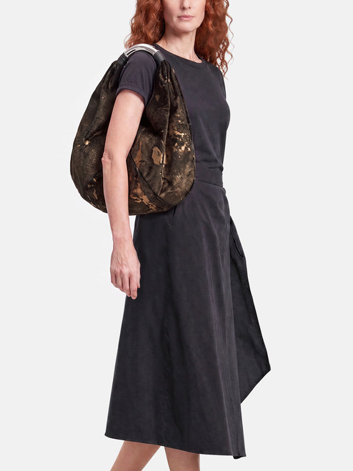 Bvlgari Brown Pony Style Calfskin Top Handle Bag