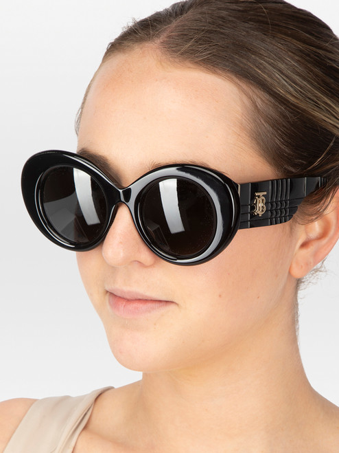 Burberry Black Margot Round Sunglasses Burberry Black Margot Round Sunglasses