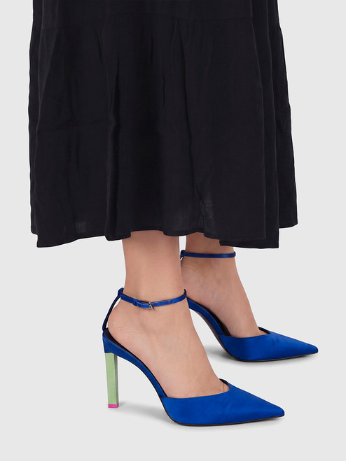 The Attico Blue Perine Ankle Strap Pumps