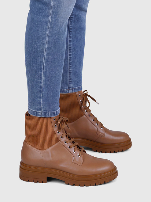 Gianvito Rossi Brown Leather Martis 20 Combat Boots