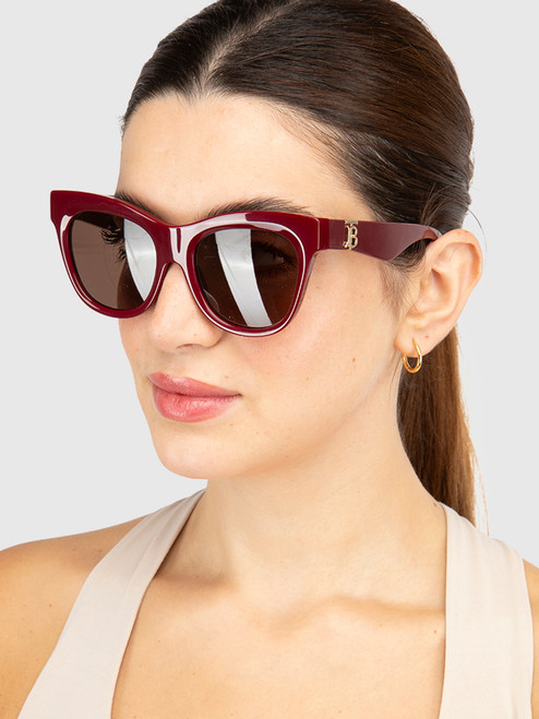 Burberry Bordeaux Square Logo Sunglasses