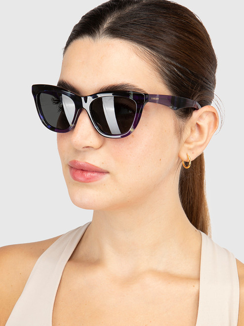 Burberry Purple Nova Check Cat Eye Sunglasses