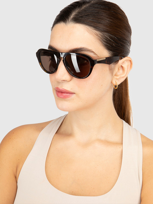 Burberry Havana Aviator Tinted Sunglasses