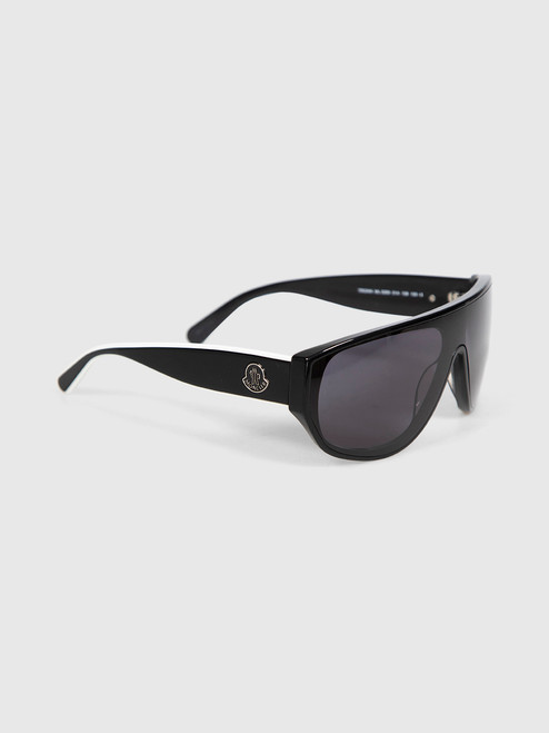 Moncler Black Shield Tinted Logo Sunglasses