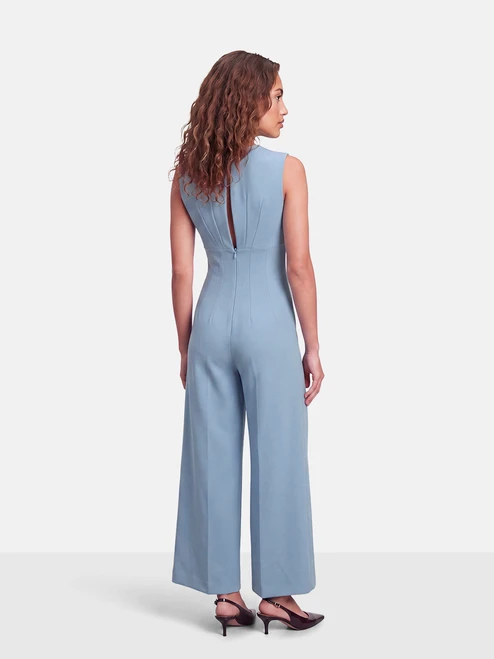 Emilia Wickstead Blue Flared Leg Jumpsuit