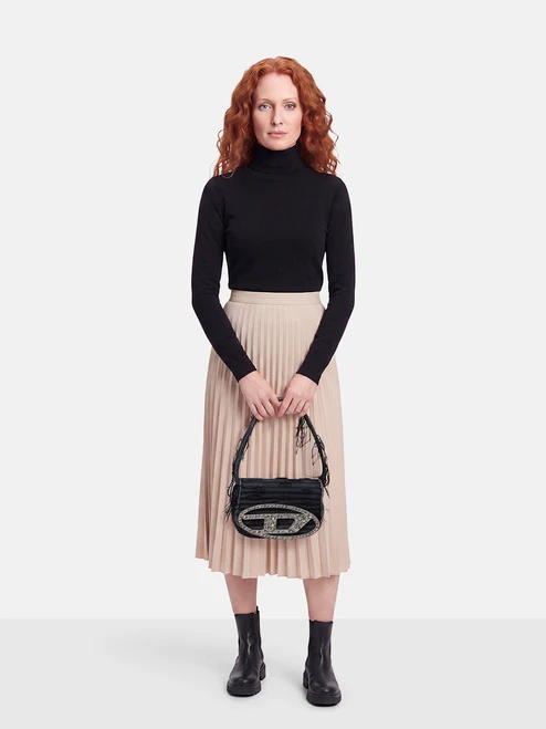 Diesel Black Denim 1DR-Iconic Shoulder Bag