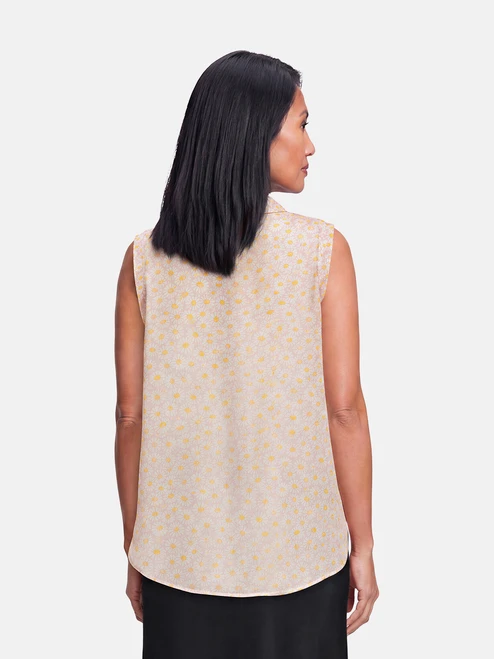 Gucci Pink Sheer Daisy Sleeveless Blouse