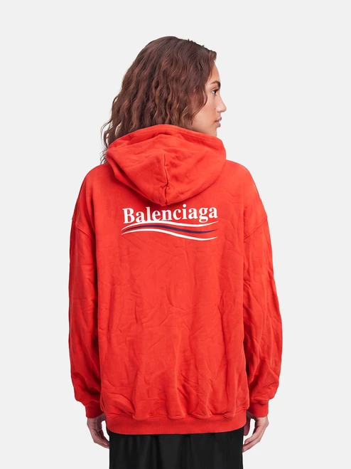 Balenciaga Red Logo Hoodie