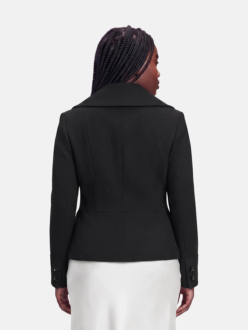 Dior Vintage 2005 Black Waterfall Double Breasted Coat