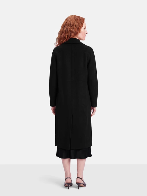 Elisabetta Franchi Black Wool Long Coat