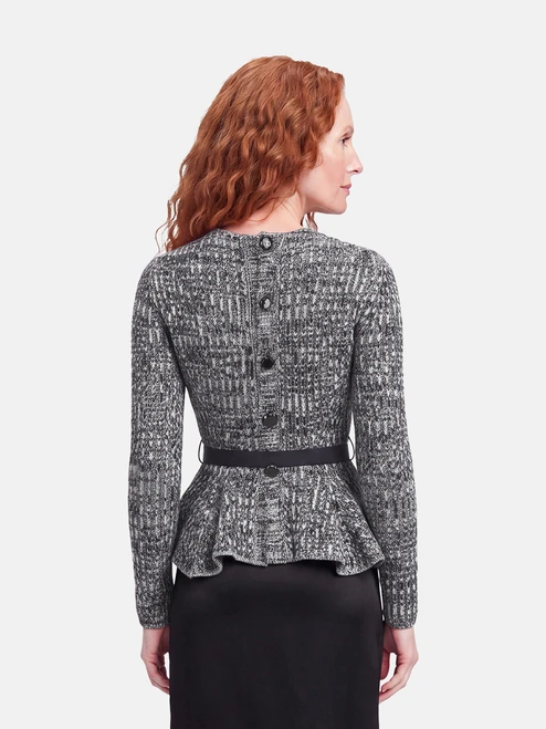Dior Grey Wool Knit Belted Top