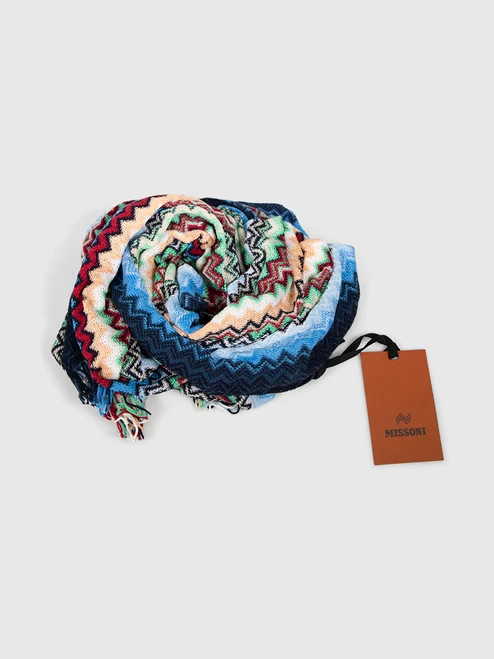 Missoni Zigzag Knit Fringed Scarf