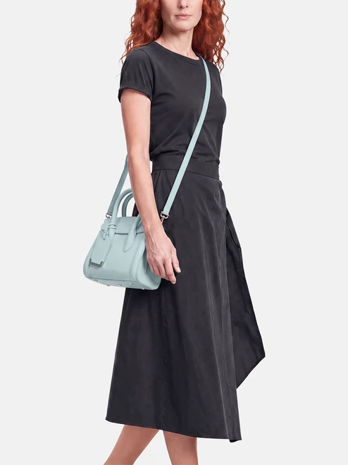 Alexander McQueen Blue Leather Heroine Convertible Tote Bag