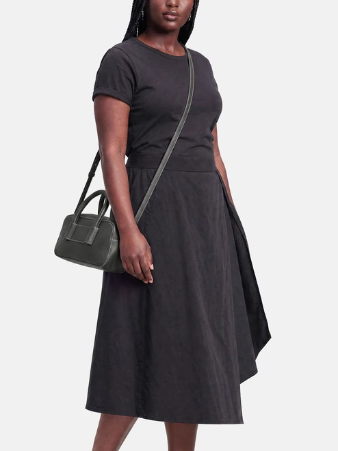 Max Mara Grigio Scuro Vegan Leather Lirica Handbag