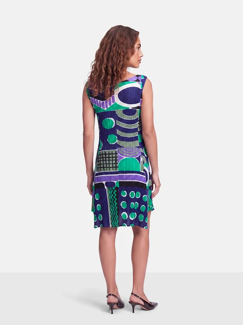 Issey Miyake Pleats Please Abstract Pattern Dress