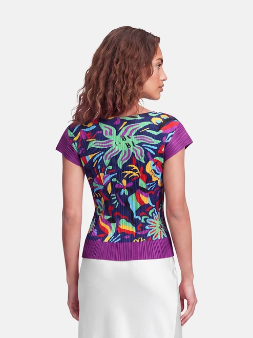 Issey Miyake Pleats Please Animal Pattern Top