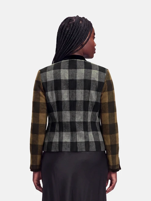 Etro Houndstooth & Checkered Wool Jacket