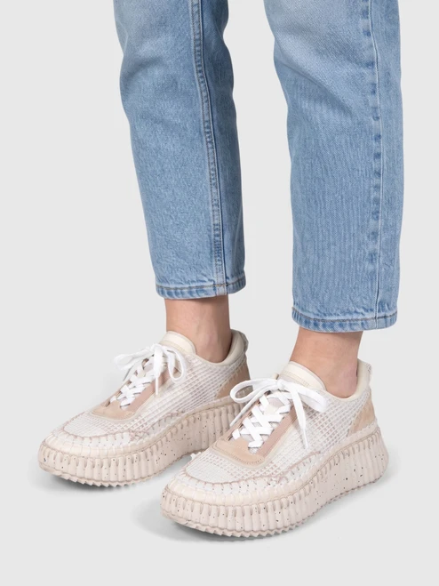 Chloé Beige Nama Runner Trainers