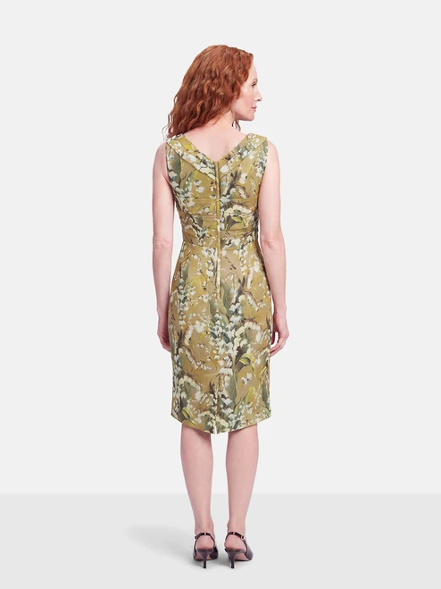 Dolce & Gabbana Green Silk Floral Midi Dress