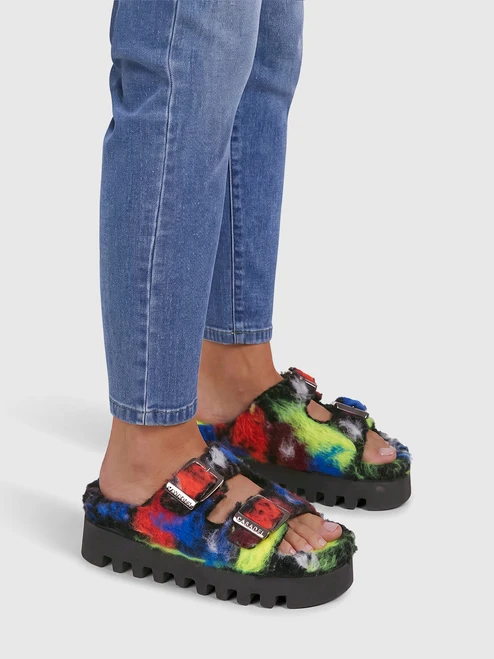 Casadei Wool Felted Platform Sandals