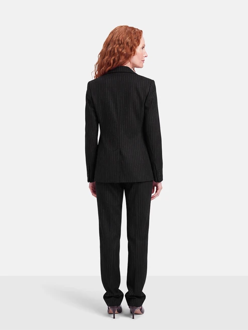 Theory Navy Wool Pinstripe Blazer & Trousers Set