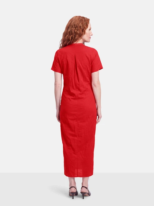Vince Red Front Tie Midi Dress