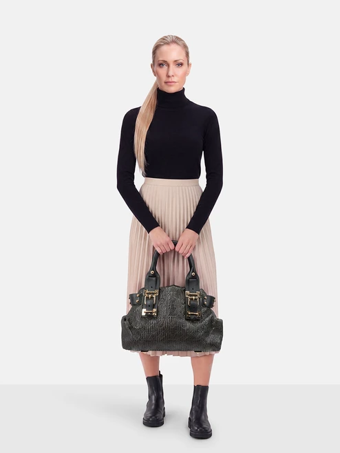 Louis Vuitton Brown Leather Motard Biker Handbag