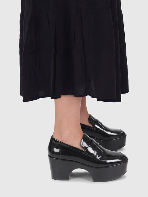 Clergerie Black Patent Platform Niryo Loafers