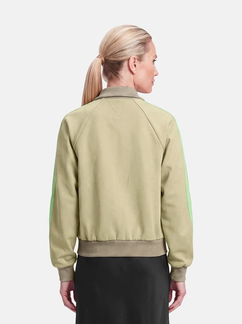Bottega Veneta Khaki Zip Up Turtleneck Jacket